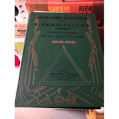 Annuaire National De L'agriculture - 1930/1931