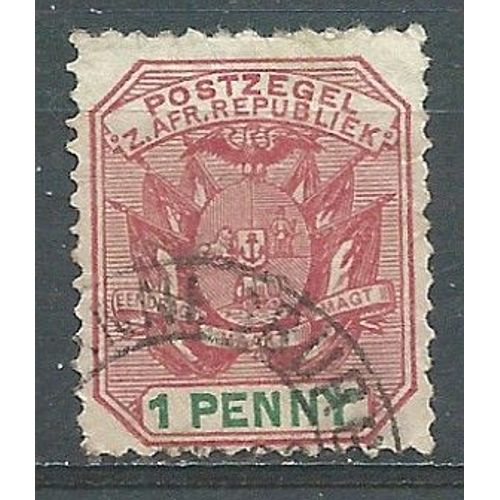 Timbre Oblitéré République D'afrique Du Sud Armoirie Années 1896 N° 116 (Légère Charnière)