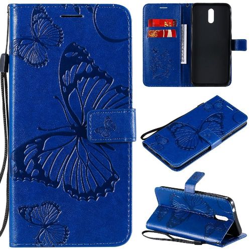 Flip Étui Pour Nokia 2.3 Cuir Pu Couverture Antichoc Couverture Magnétique Avec Support De Fente Pour Carte Flip Kickband - Bleu