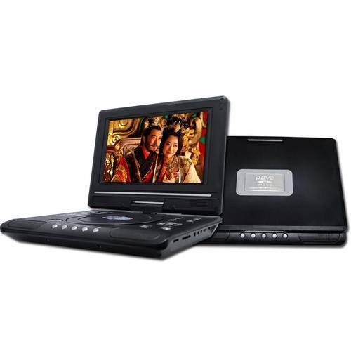 Lecteur DVD Portable avec Écran Rotatif 7,8", Ecran orientable sur 270 degrés, Batterie Rechargeable Intégrée, Accepte USB/CD/AV in/Out, pour Voyage Longue Distance - Noir