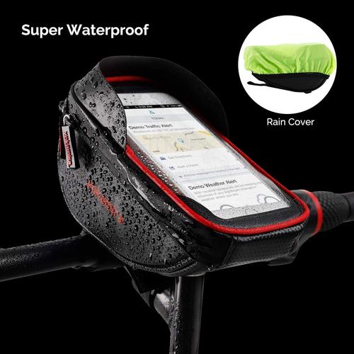Nasharia Sac de Cadre de vélo étanche écran Tactile Bicyclette Guidon Avant Sac de téléphone de vélo avec Pare-Soleil pour ci-Dessous pour iPhone XS Max/8 Plus/7 Plus/Samsung Note8/S9 6.0 Pouces
