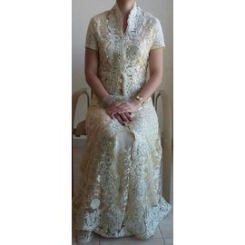 ***Sari Indien Mariage Crystal + Longue Veste Perlée Col Mao / Takchita Kabyle Keswa Robe Orientale Algerienne***