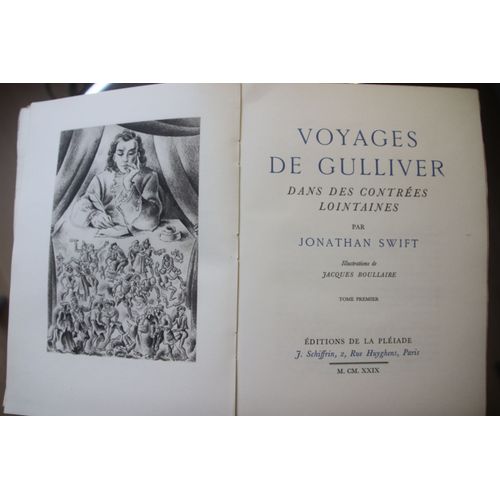 Voyages De Gulliver. 2 Tomes. 1/1100 Ex. Sur Vélin. Illustrations De Jacques Boullaire. 