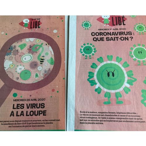 Le PTit Libé (4 Suppl. 8 Pages De Libération Pour Les Enfants) : Coronavirus - La Vie Confinée - Ennui, Même Pas Peur - Les Virus À La Loupe (Avril 2020)