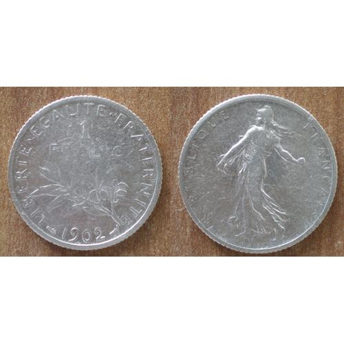 France 1 Franc 1902 Semeuse Argent Piece Francs Silver Frcs Frs Frc