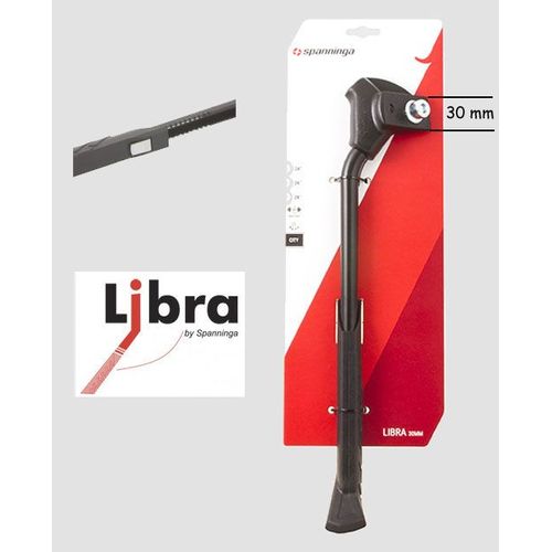 Bequille Velo Laterale Libra Grise Plaque 30mm Carte