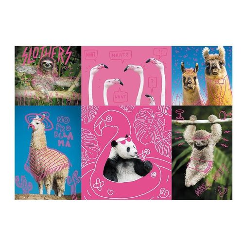 Neon Color Line - Crazy Pets - Puzzle 1000 Pièces