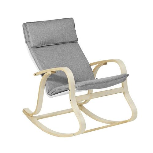 Sobuy Fst15-Dg Rocking Chair Fauteuil À Bascule Berçant Fauteuil Relax En Bouleau Flexible - Gris