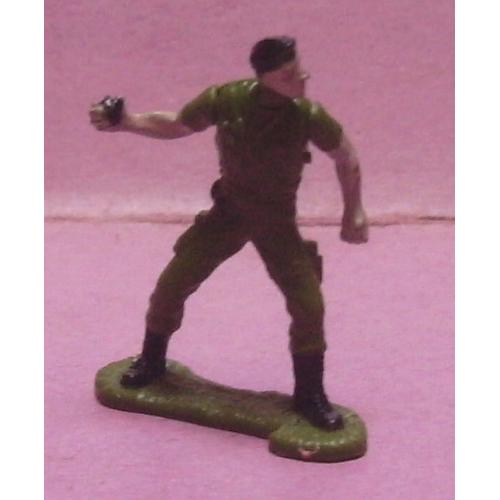 Figurine Articulée Soldat / Militaire / Commando Lance Grenade - Hauteur 3,4 Cm - Résine Peinte - Squad Forces Majorette