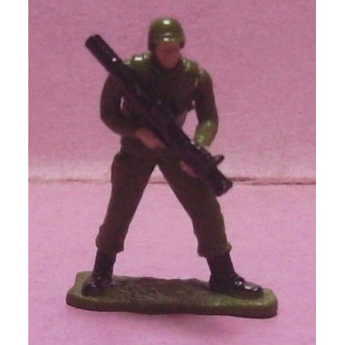Figurine Articulée Soldat / Militaire / Commando Avec Bazooka / Lance Roquette - Hauteur 3,4 Cm - Résine Peinte - Squad Forces Majorette