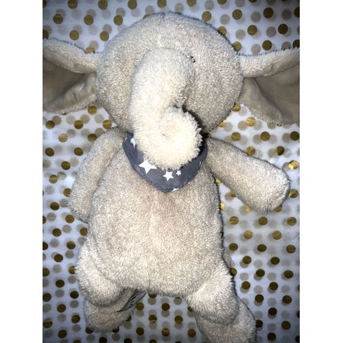Doudou Elephant Gris Cyrillus Peluche Jouet Bebe Naissance Plush Comforter Soft Toy Baby