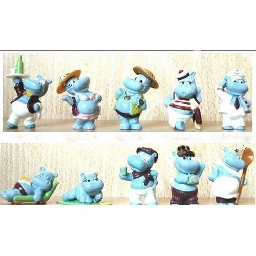 Lot De 10 Figurines Série Bande De Hippos En Vacances. Kinder Ferrero