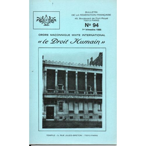 Le Droit Humain Bulletin N° 94 1985