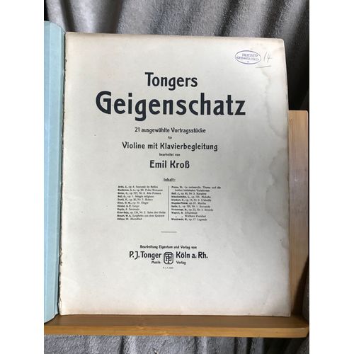 Emil Kross Geigenschatz 21 Pièces Pour Violon Et Piano Partition Ed. Tonger 677