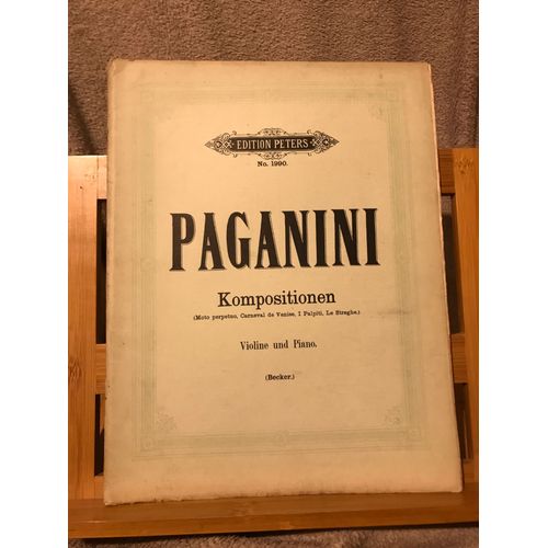 Paganini Pièces Pour Violon Partition Avec Piano Édition Peters 1990 Becker
