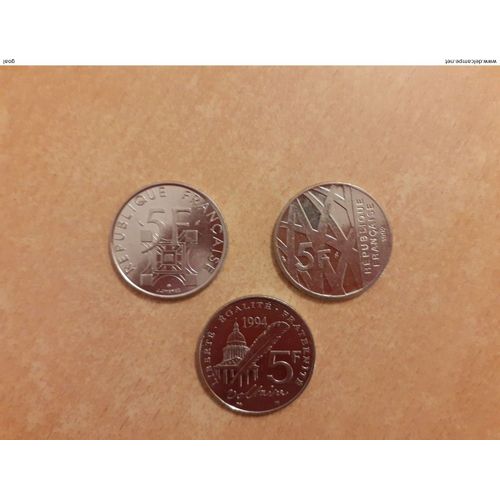 Lot De 3 Monnaies De 5 Francs Commémorative /1989-1992-1994.