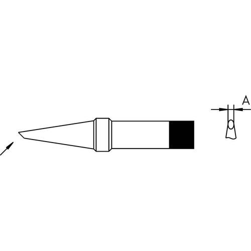 Panne à souder Weller 4PTF7-1 forme ronde, pointe biseautée taille 1.2mm contenu 1pc.