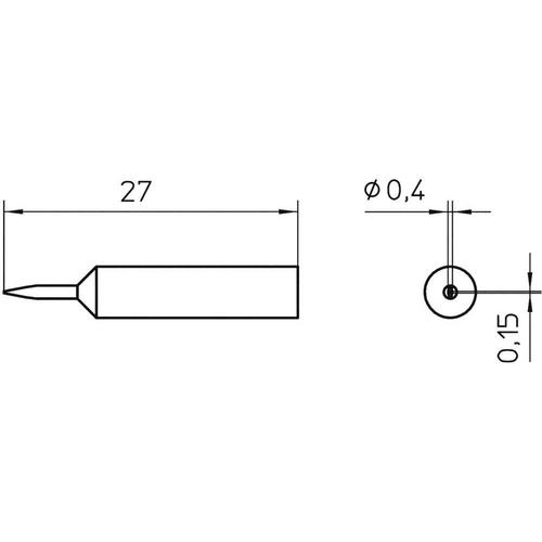 Weller XNT 1SC pointe à souder forme de ciseau taille de la pointe 0.4mm longueur de la pointe 27mm contenu 1pc.