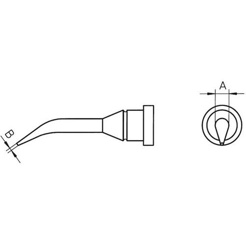 Panne à souder Weller LT-1SLX forme ronde, longue, courbée Taille de la pointe 0,4 mm Longueur de la pointe 22 mm Contenu 1