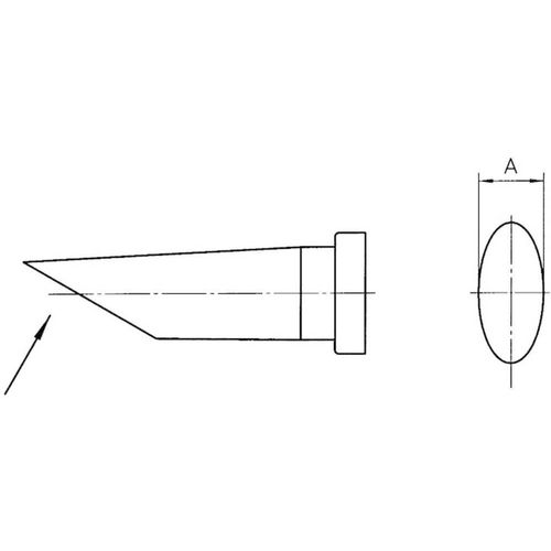 Panne à souder Weller LT-BB de forme ronde, longue, pointe biseautée taille 2.4mm contenu 1pc.