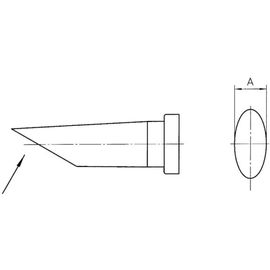 Panne à souder Weller LT-BB de forme ronde, longue, pointe biseautée taille 2.4mm contenu 1pc.