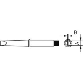 Panne à souder Weller 4CT5C7-1, forme ciseau, taille de pointe droite 3,2 mm, contenu 1 pce.