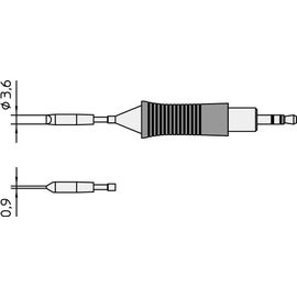 Panne à souder Weller RT11, forme ciseau, taille de pointe droite 3,7 mm, contenu 1 pc.