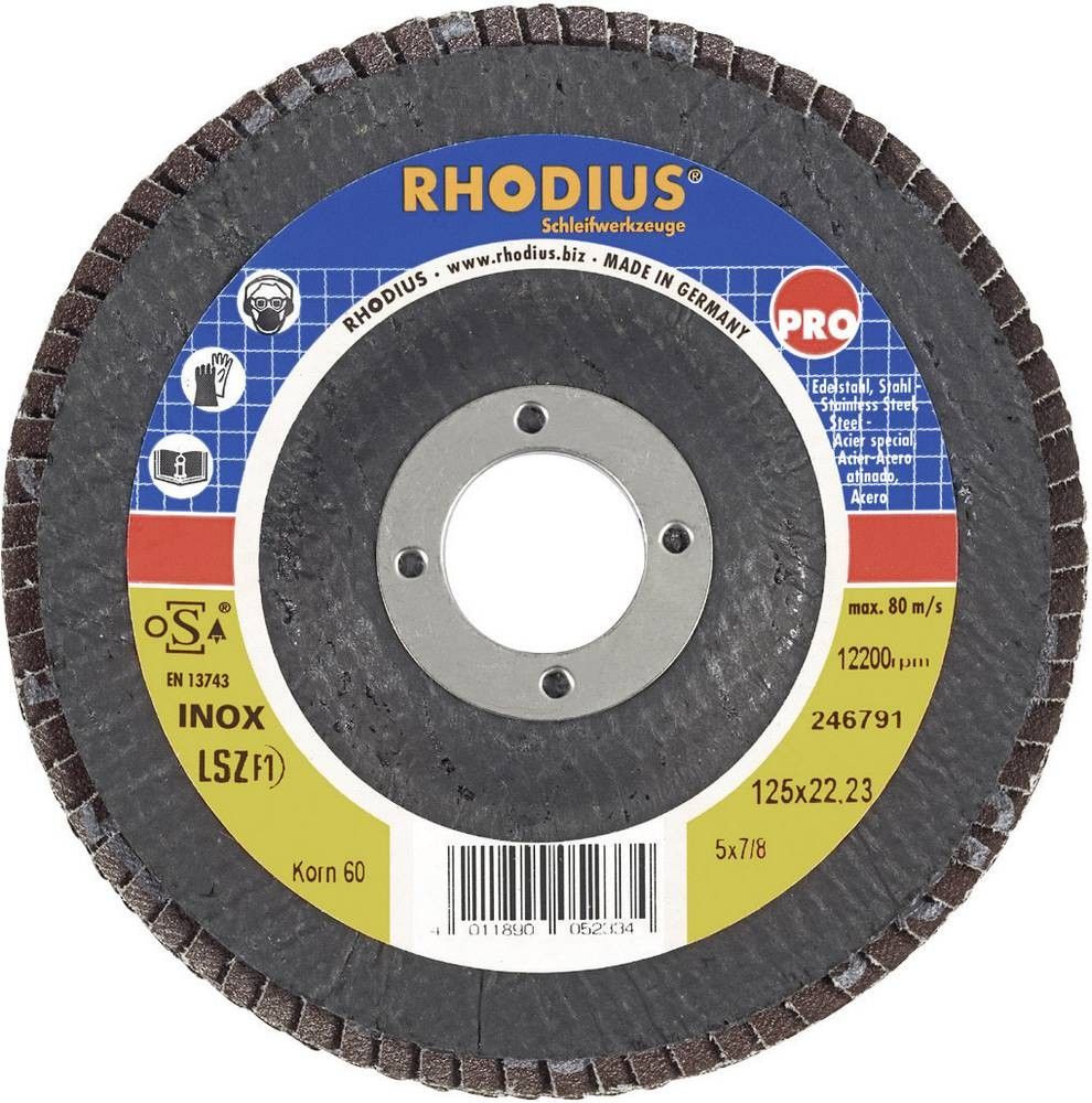 Rhodius 205587 roue à lamelles LSZ F1 diamètre 125 mm Ø intérieur 22,2 mm granulométrie 120 1pce.