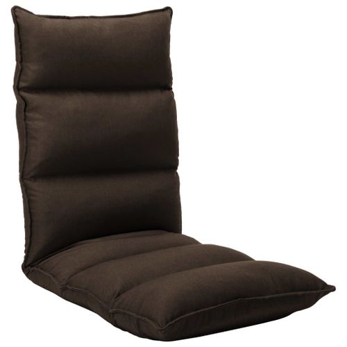 Vidaxl Chaise Pliable De Sol Marron Tissu