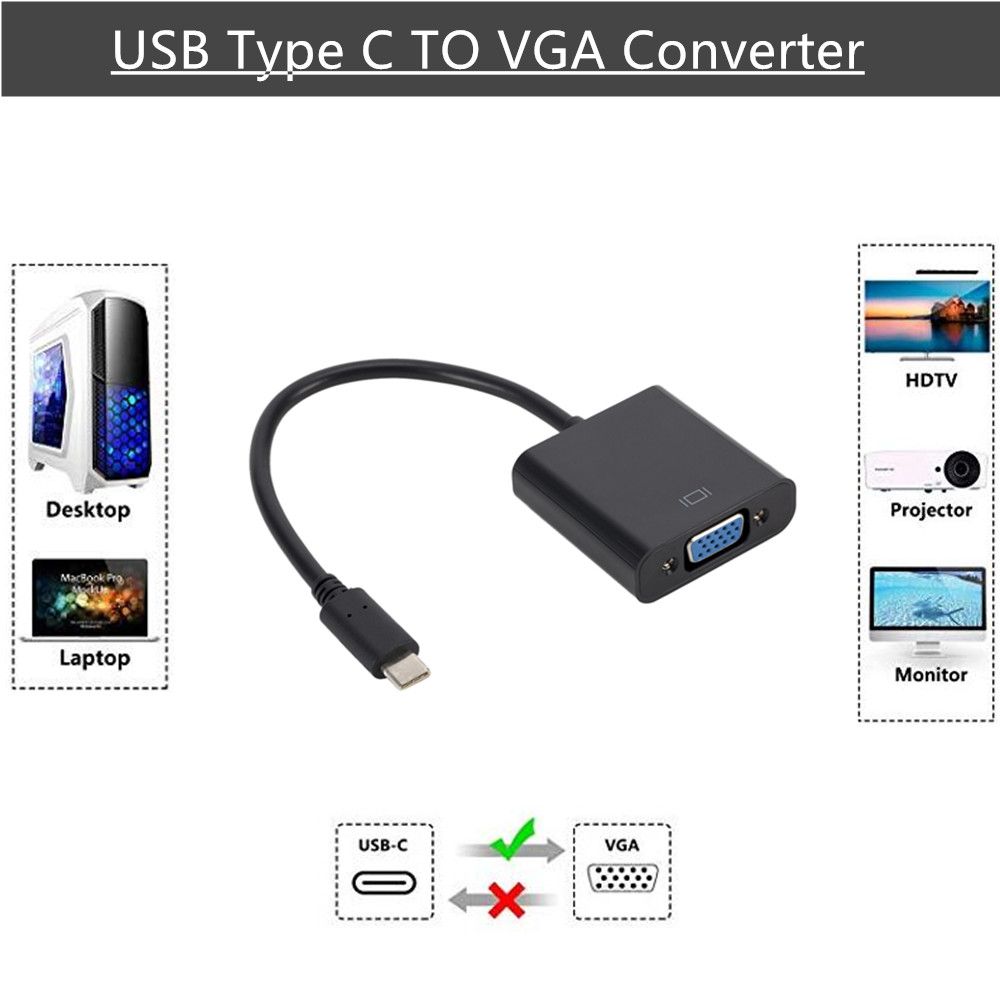 Cble adaptateur usb 3.1 vers VGA, Type C vers femelle, pour... - 4