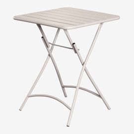 Table Pliante Carrée En Acier (60x60 Cm) Janti Tapioca Beige