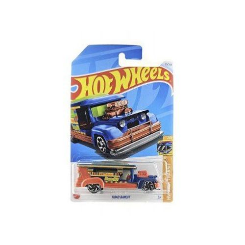 Fast Transit Road Bandit 1:64, Multicolore - Hot Wheels Collection - Vehicule, Camion - Modele Reduit - Set Jouet Enfant + Carte