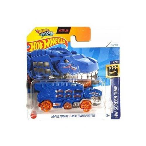 Ultimate T-Rex Transporter 1:64 - Hot Wheels Let's Race - Camion Transporteur Dinosaure - Set Jouet Enfant Et Carte
