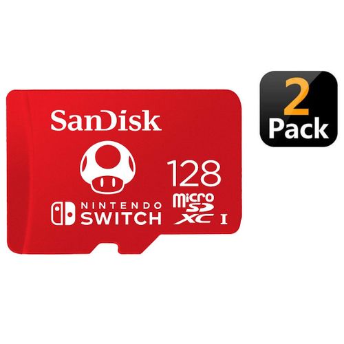 2PCS Carte microSDXC SanDisk 128 Go pour Nintendo Switch (PAQUET DE 2)