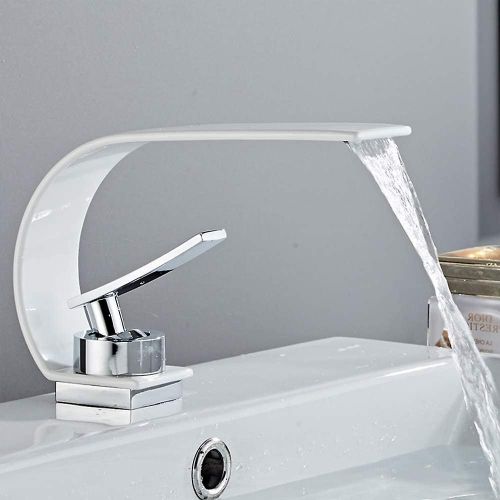 Robinet cascade de salle de bains, robinet de lavabo en cuivre moderne, eau froide et chaude disponible