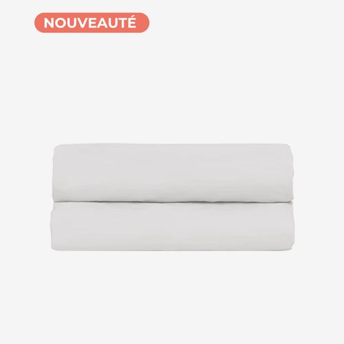 Drap Housse 200x200cm - Blanc - 100% Percale De Coton - Morphea
