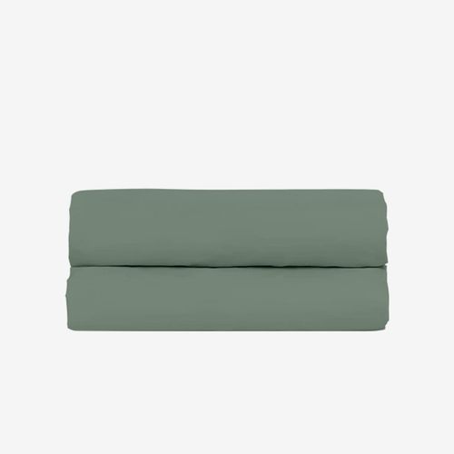 Drap Housse 180x200cm - Vert - 100% percale de coton - Morphea