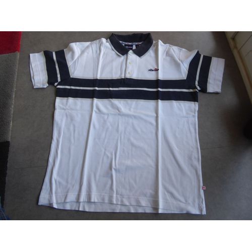 Polo Manches Courtes Blanc/Marine/Gris Ellesse - T 52