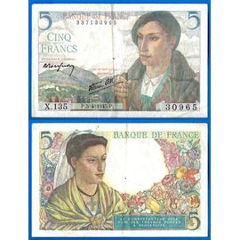 France 5 Francs 1945 Berger Billet Franc Frs Frc Frcs