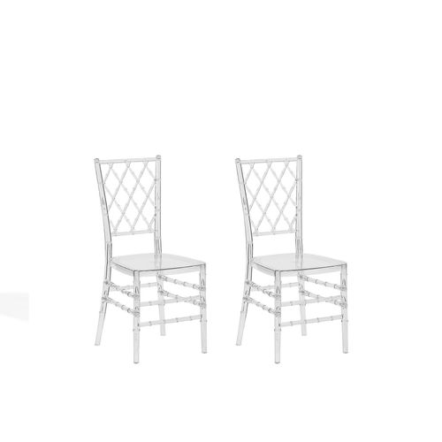 2 Chaises De Salle À Manger En Plastique Transparent