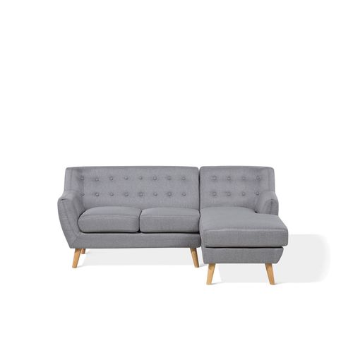 Canapé D'angle Motala Gris Clair Tissu Côté Gauche