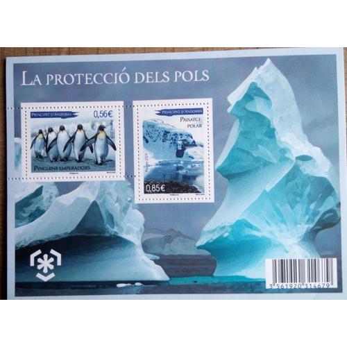 Andorre 2009 Bloc De 2 Timbres Protection Des Poles Pinguin Empereur Neuf