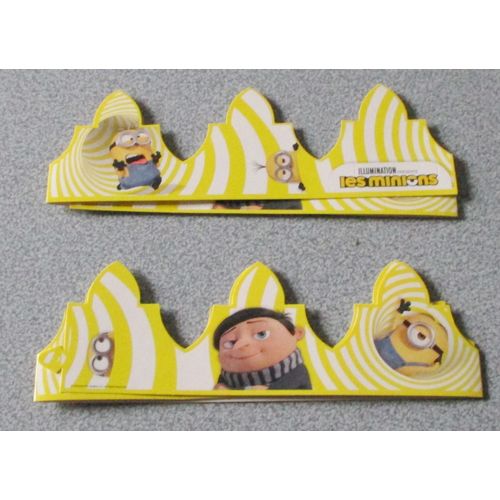 Lot De 2 Couronnes Des Rois Illumination Les Minions - Fond Jaune -1 Pour Celui Ou Celle Qui A La Fève Et L'autre Pour Couronner Son Roi Ou Sa Reine