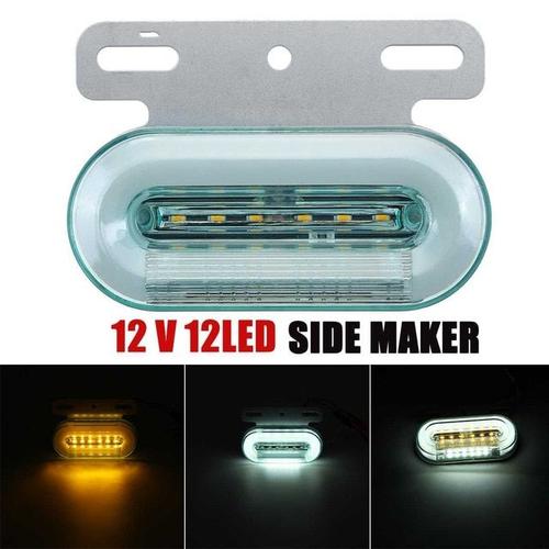 White 24v 12v / 24v 12 Feux De Position Latéraux Led Voiture Lumières Externes Signal Indicateur Lampes Avertissement Feu Arrière 3 Modes Remorque Camion Camion