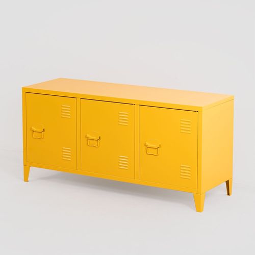 Meuble Tv Avec Casier En Acier Pohpli Jaune Albero
