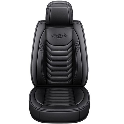 Black Universel Luxe Siège Auto En Cuir Synthétique Polyuréthane Housse Coussin Protecteur Tapis Antidérapant Imperméable Pour Lada Vesta Pour Ford Focus Pour Hyundai