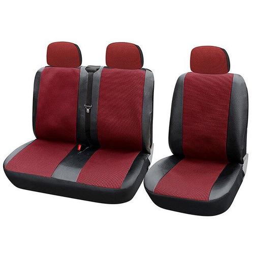 Red 3 Pièces Housse De Coussin De Siège De Camion De Voiture Universelle 1 + 2 Type Housse De Siège Fendue Anti Poussière Pour Ford Transit Personnalisé Pour Renault Pour Toyota