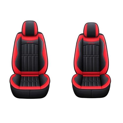 2pcs Red Siège Auto En Cuir Synthétique Polyuréthane Housse Coussin Pour Bmw F10 E46 G30 Pour Ford Golf 4 Pour Vw/Passat B5 B8 Golf 5 Pour Peugeot 206 307 407 308