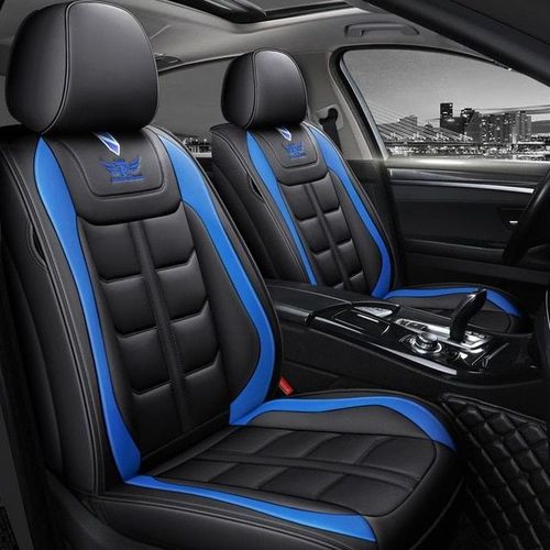 2pcs Blue Siège Auto En Cuir Synthétique Polyuréthane Housse Coussin Pour Bmw F10 E46 G30 Pour Ford Golf 4 Pour Vw/Passat B5 B8 Golf 5 Pour Peugeot 206 307 407 308