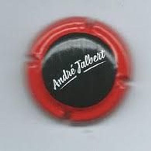 Capsule De Cidre Brut = André Jalbert, Contour Rouge, Fond Noir, Écriture Blanche - Diamètre De 25 Mm - Peu Courante